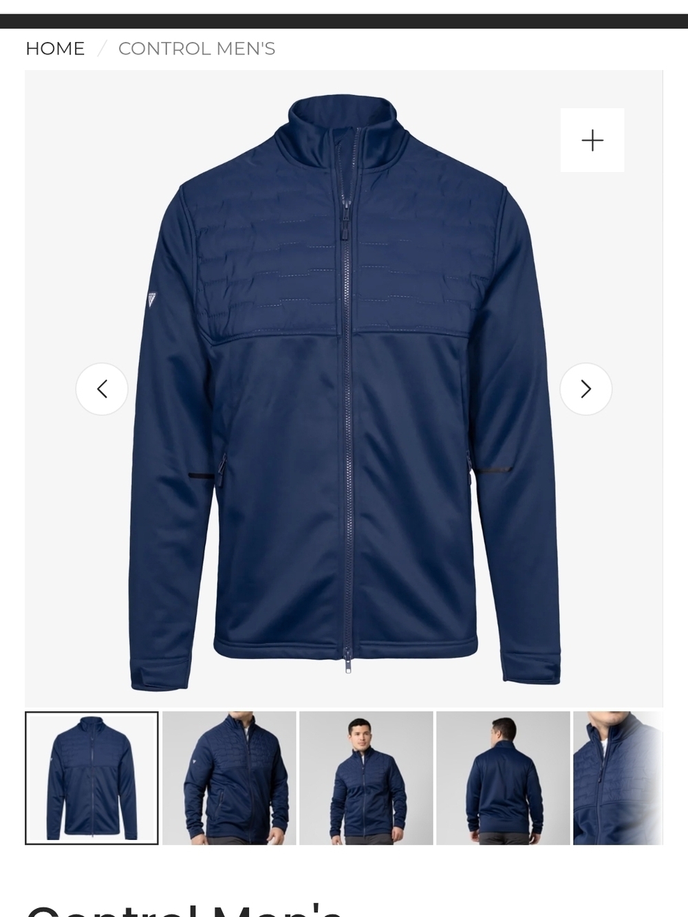 LevelWare Large Men's Lightweight Navy Quilted-Panel Jacket